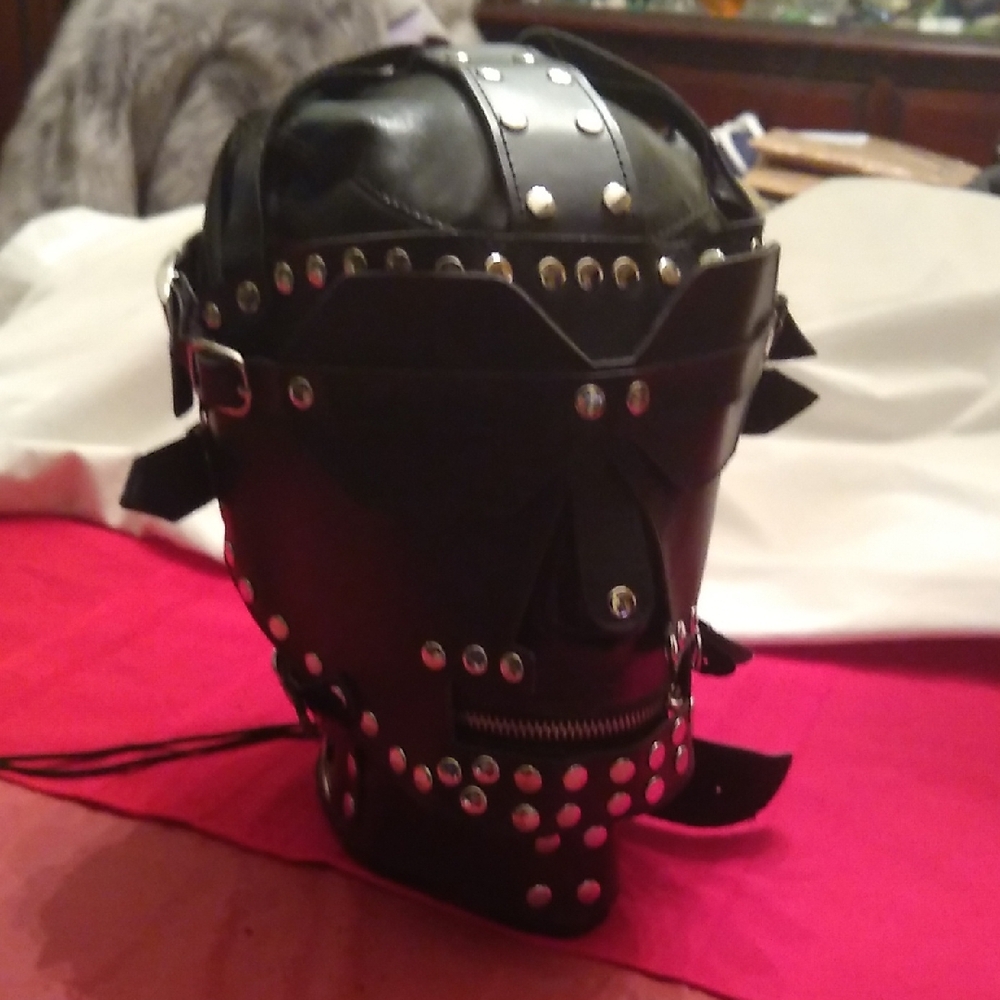 Bondage Full Hood, Faux Leather #40